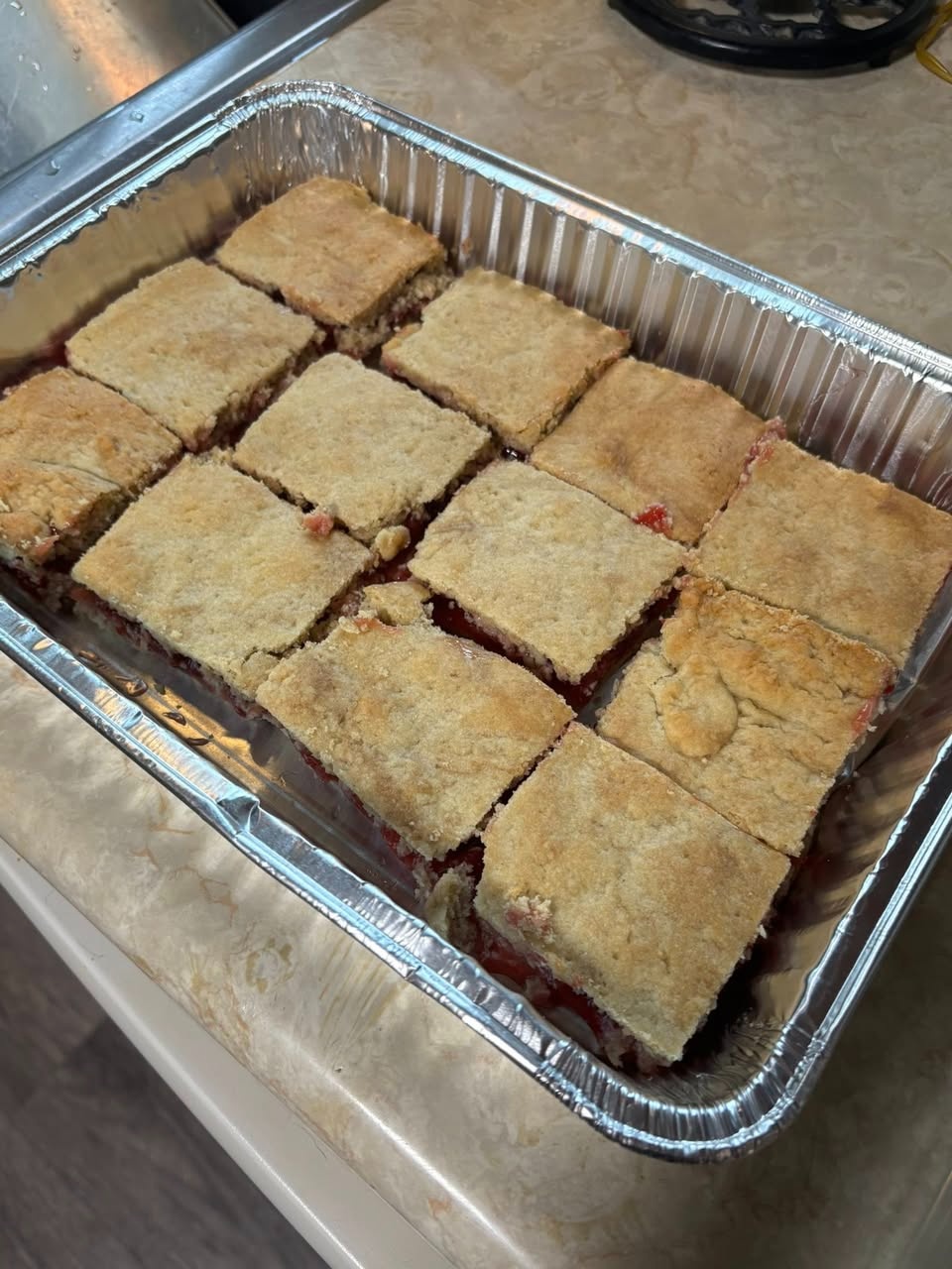 Homemade fruit bars with sugar cookie crust