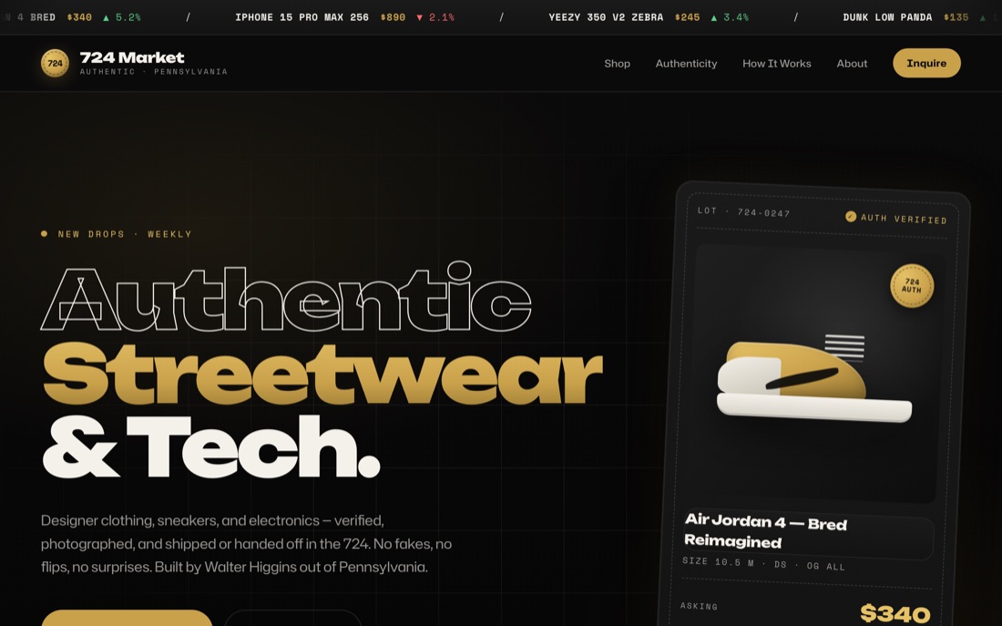 724 Market — website hero preview