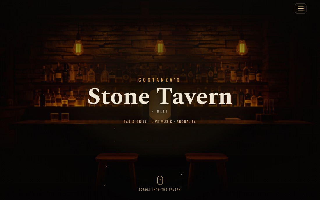 Costanza's Stone Tavern — website hero preview