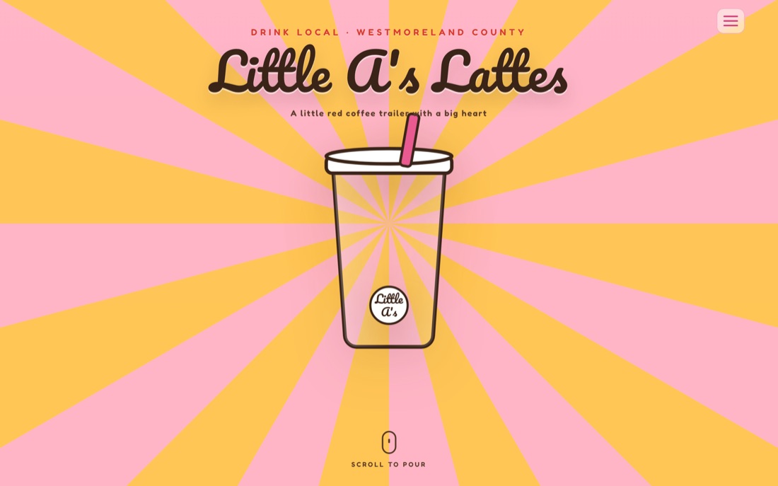 Little A's Lattes — website hero preview